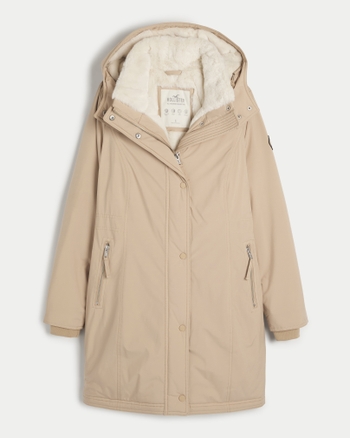 Hollister, parka de inverno, forrada a pelo, veste S/M