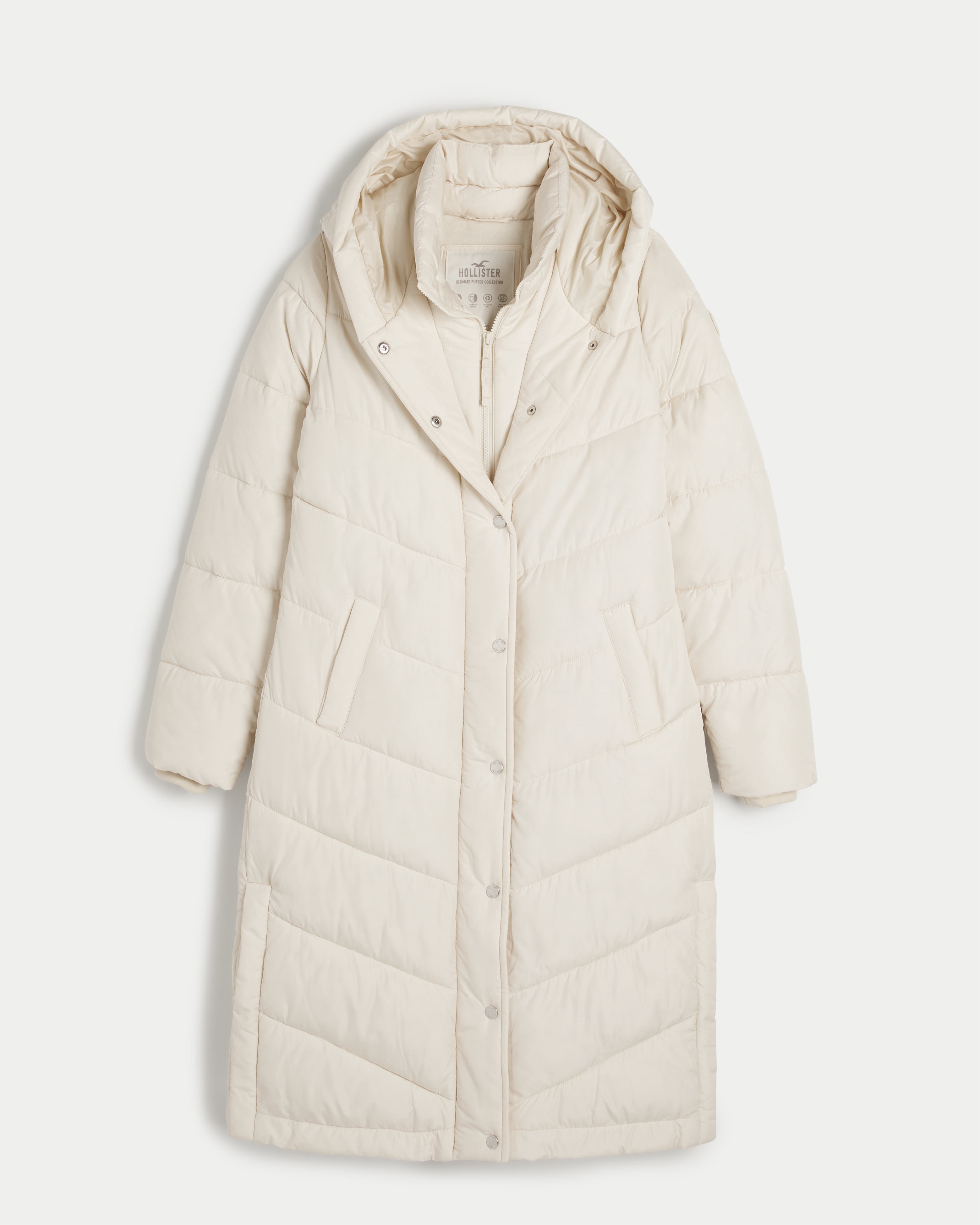 Hollister puffer cheap coat women's