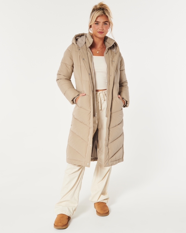 Ultimate Long Puffer Parka, Light Brown