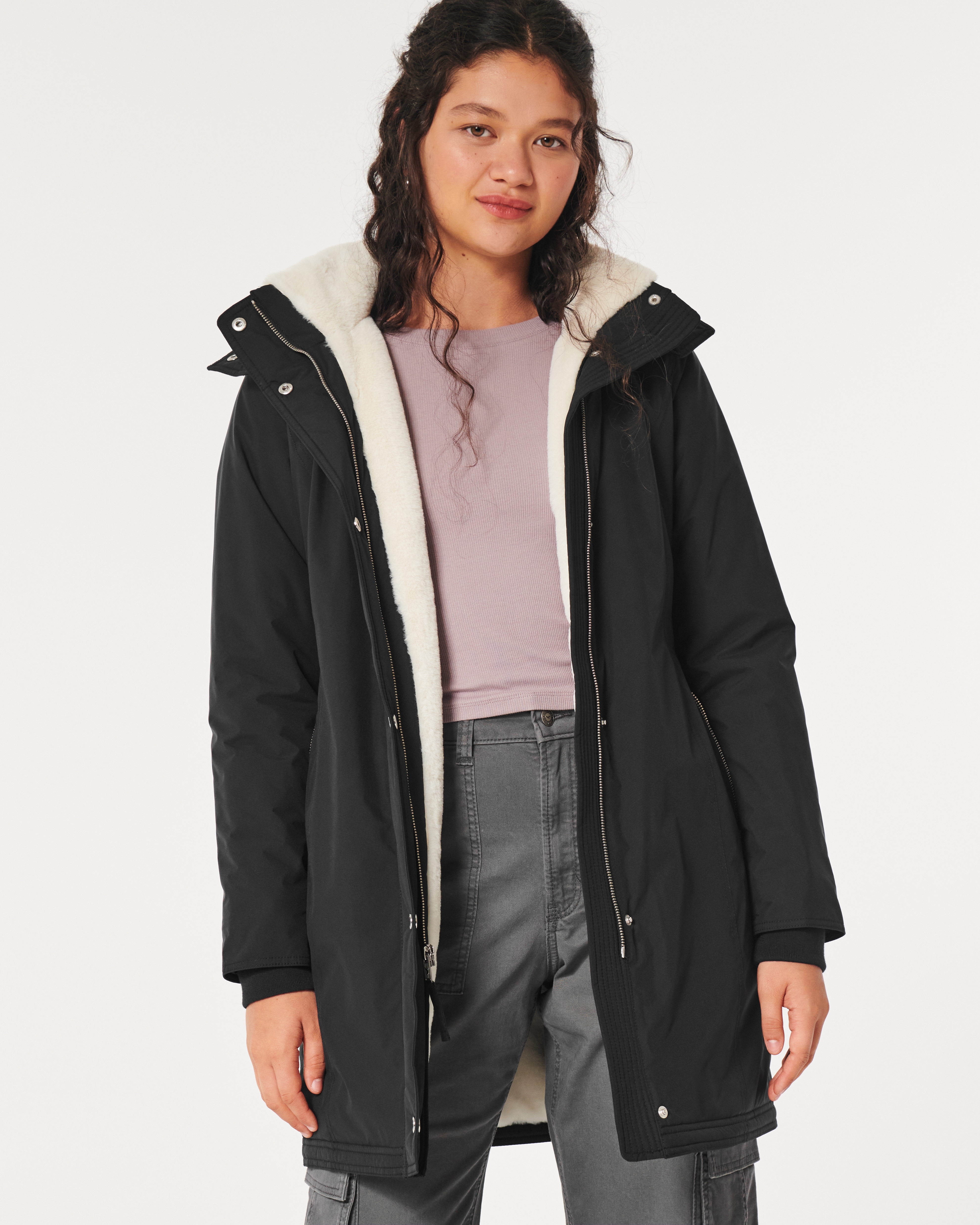 Hollister cheap parka womens