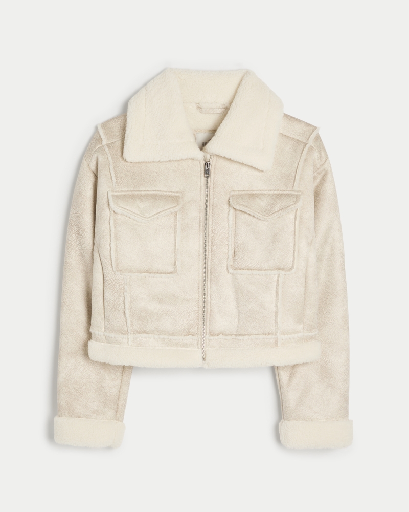 Hollister clearance shearling jacket