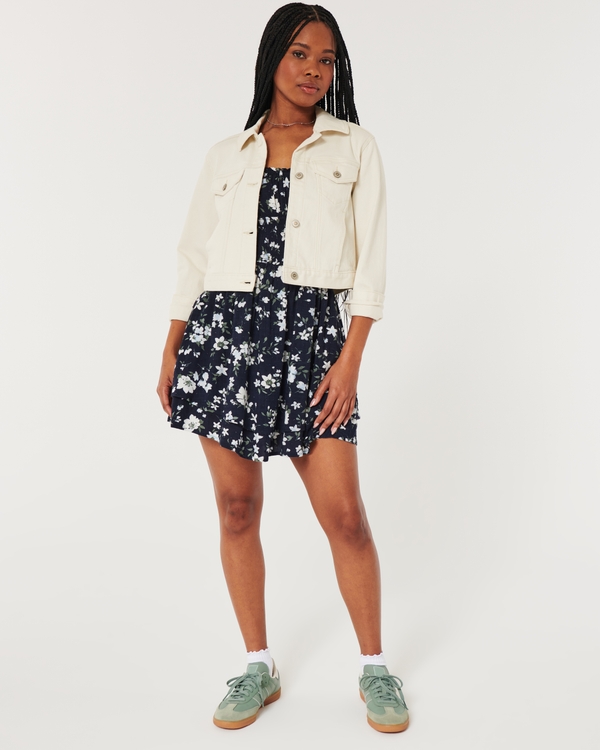 Cream Denim Jacket, Cream view 2