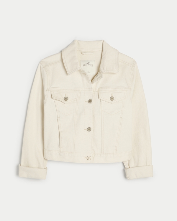 Women's Cream Denim Jacket | Women's Jackets & Coats | HollisterCo.com