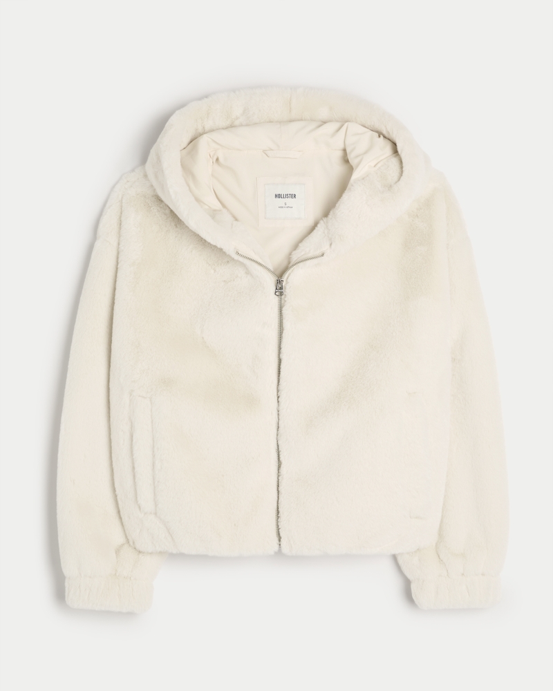 Cozy Faux Fur Zip-Up Hoodie
