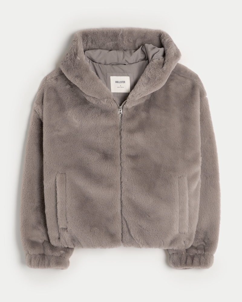 Hollister fur hoodie online