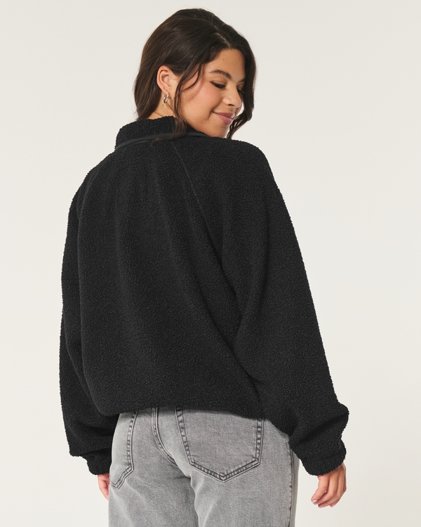 Button-Up Sherpa Jacket, Black view 2