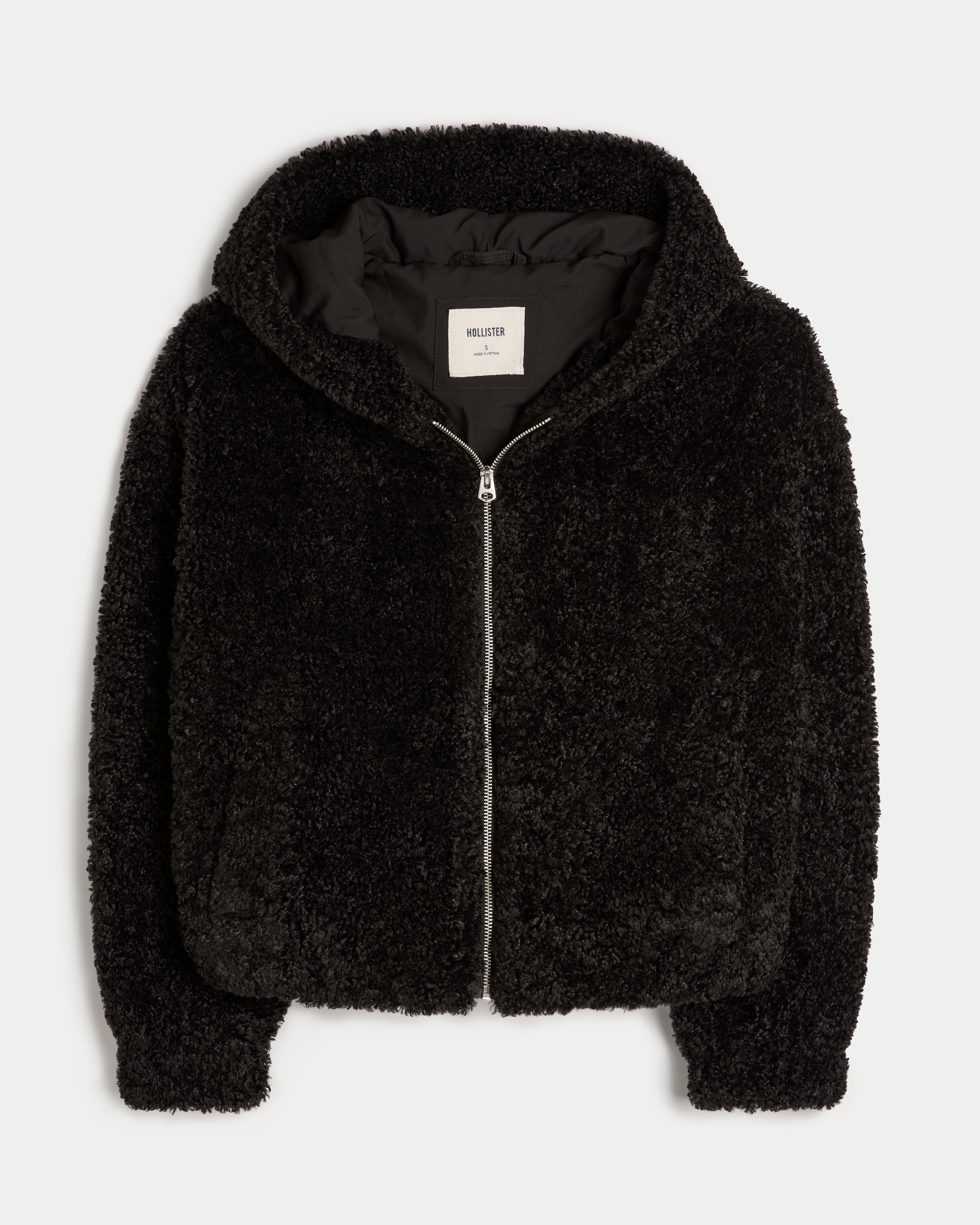 Curly Faux Fur Zip-Up Jacket