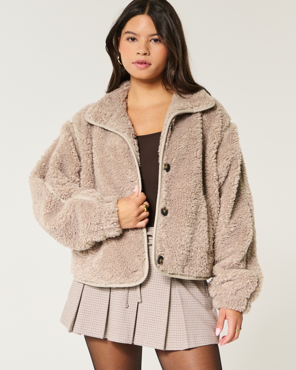 Sherpa Jacket, Light Brown view 1