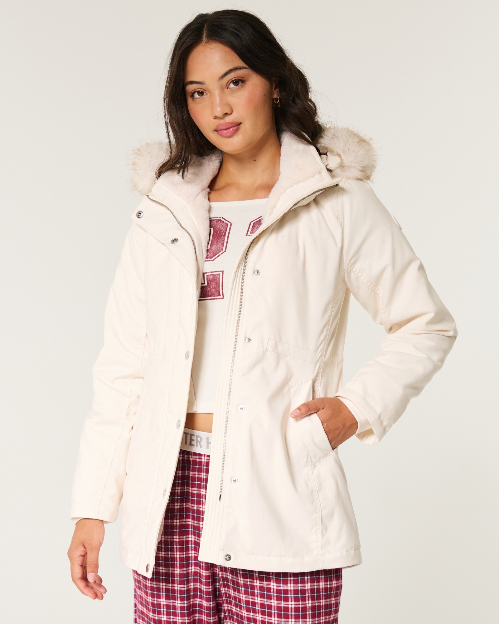Lined Jacket Hollister Women's Winter Jackets Parka Hollister