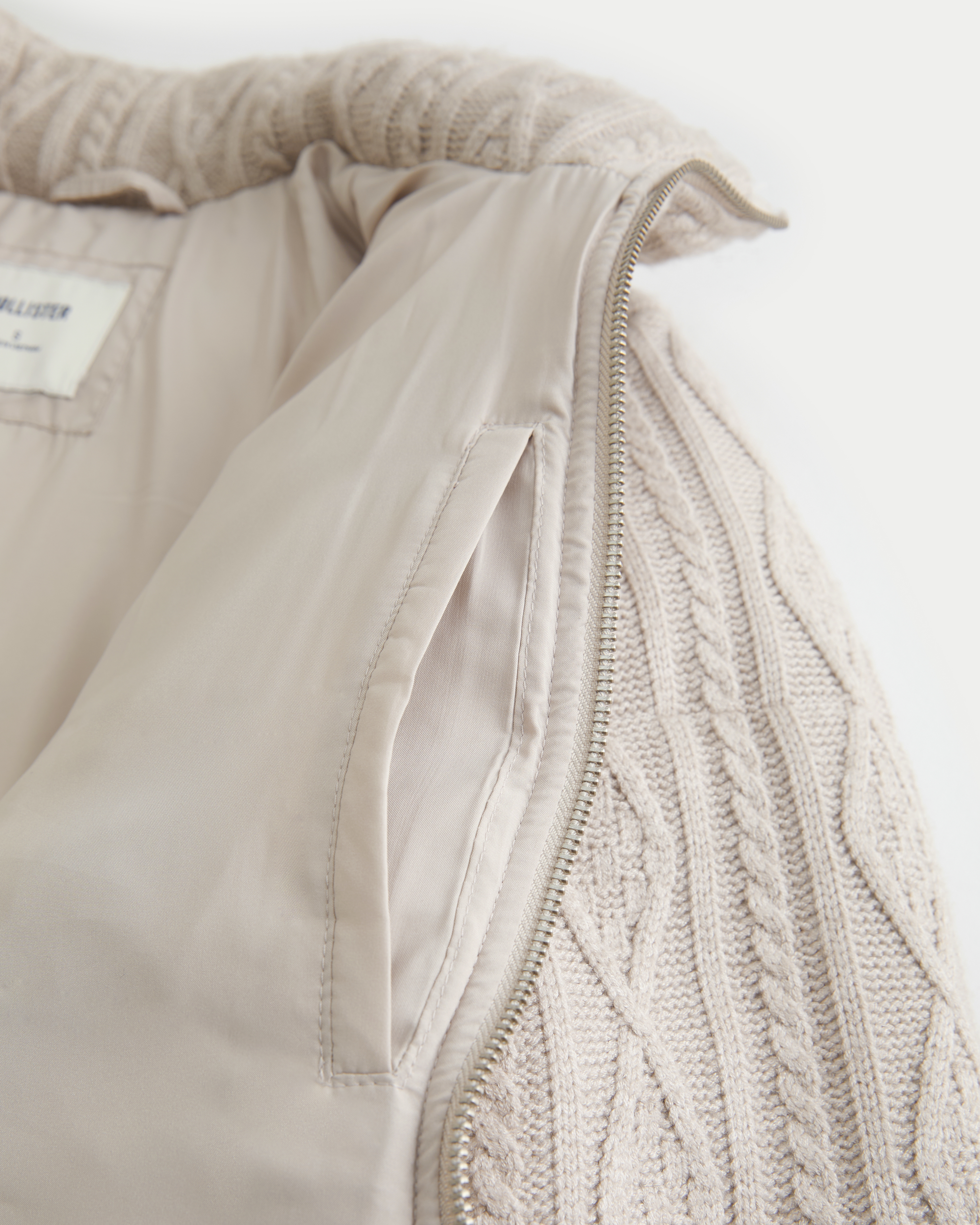 Sweater-Knit Mini Puffer Jacket