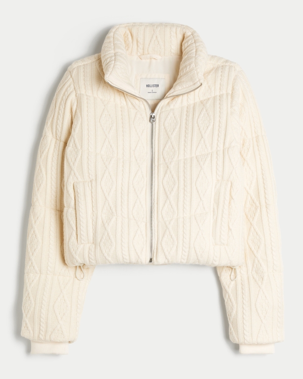 Women's Sweater-Knit Mini Puffer Jacket | Women's Clearance