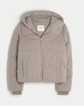 Women s Fleece Hooded Puffer Jacket Women s Jackets Coats HollisterCo