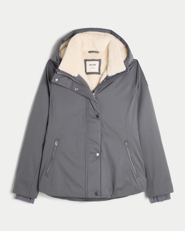 Faux Fur-Lined All-Weather Jacket, Dark Grey view 2