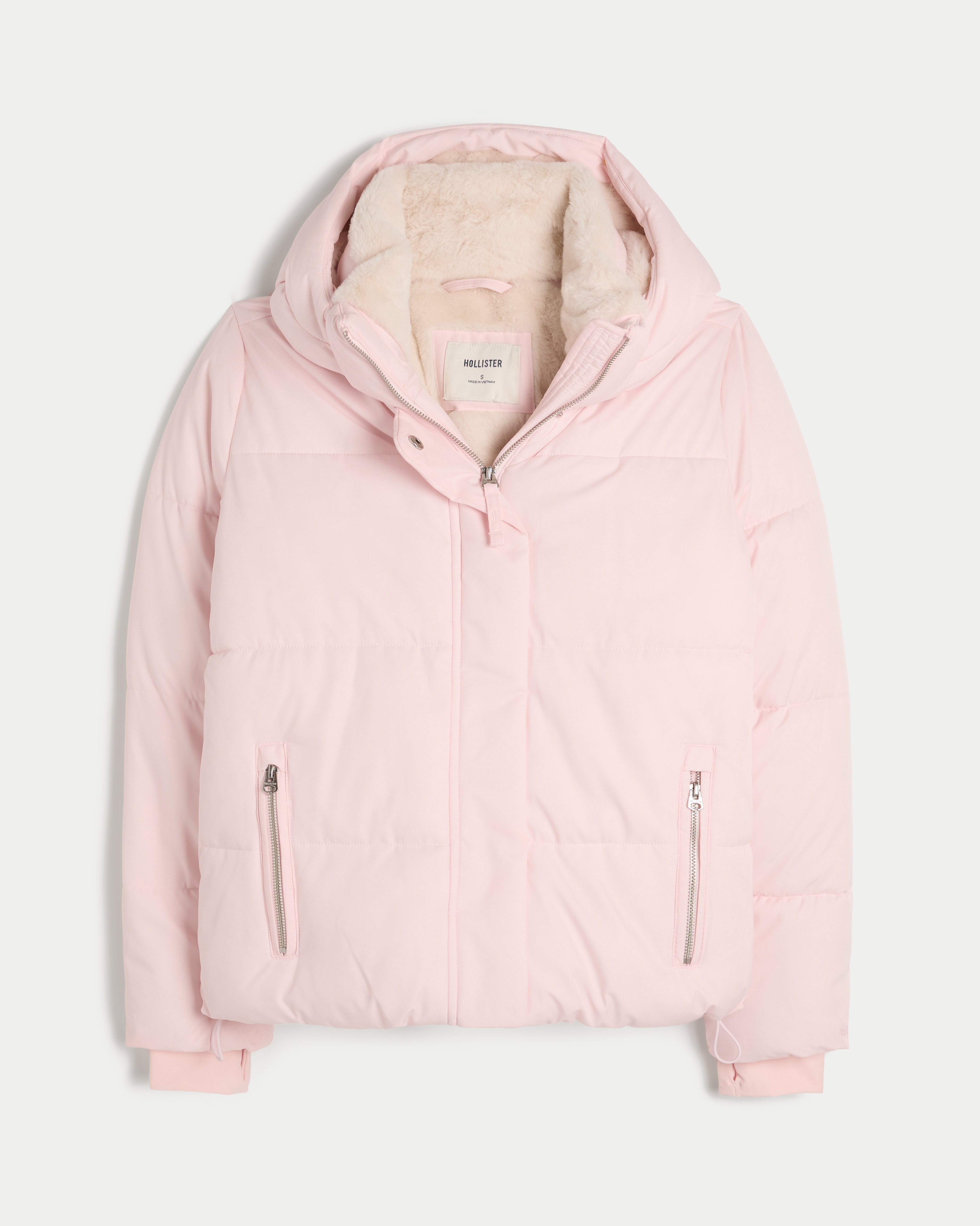 Hollister fluffy jacket best sale