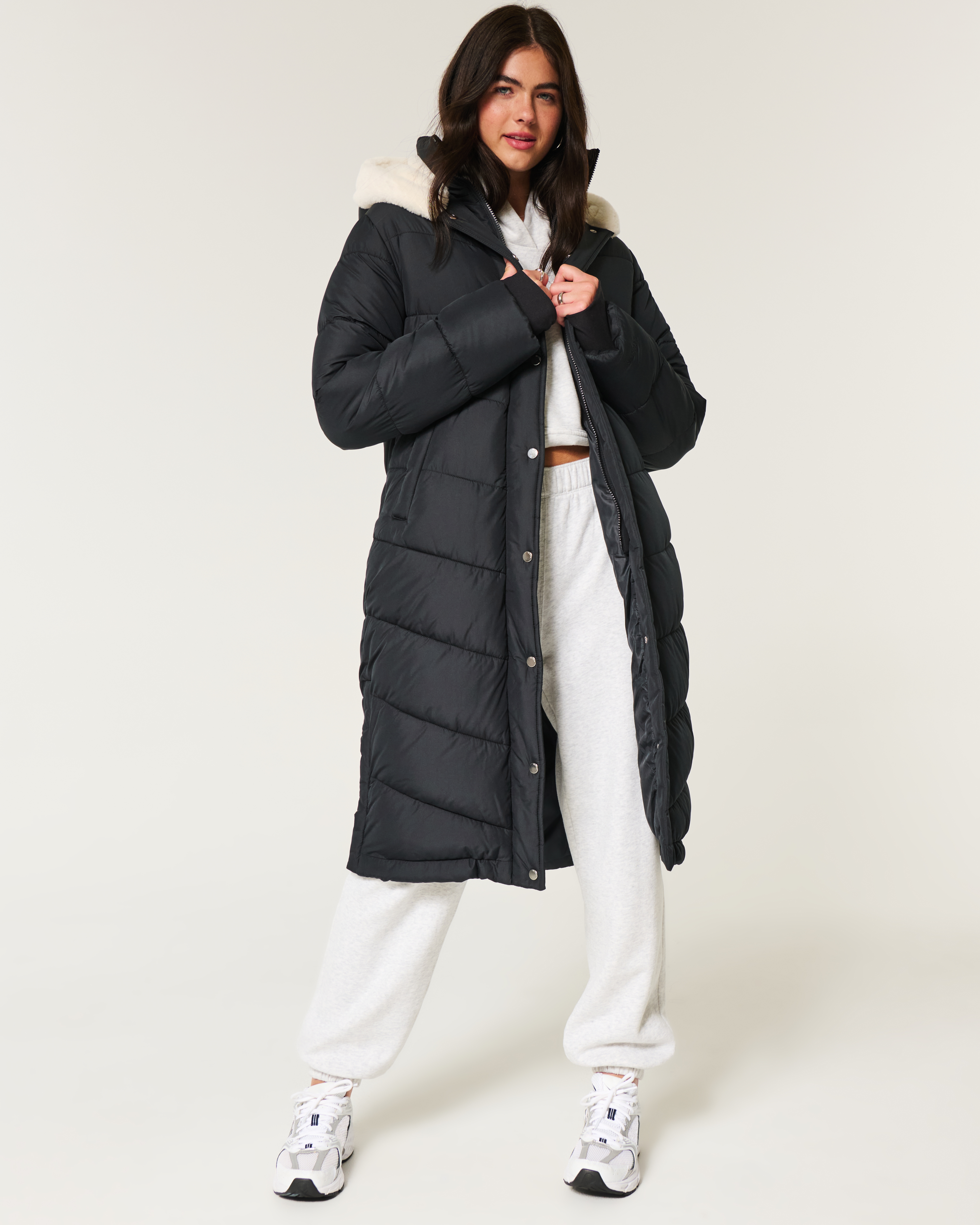 Women s Longline Puffer Parka Women s Jackets Coats HollisterCo