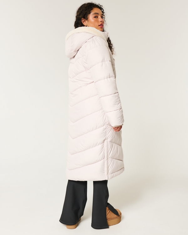 Longline Puffer Parka, Cream view 2