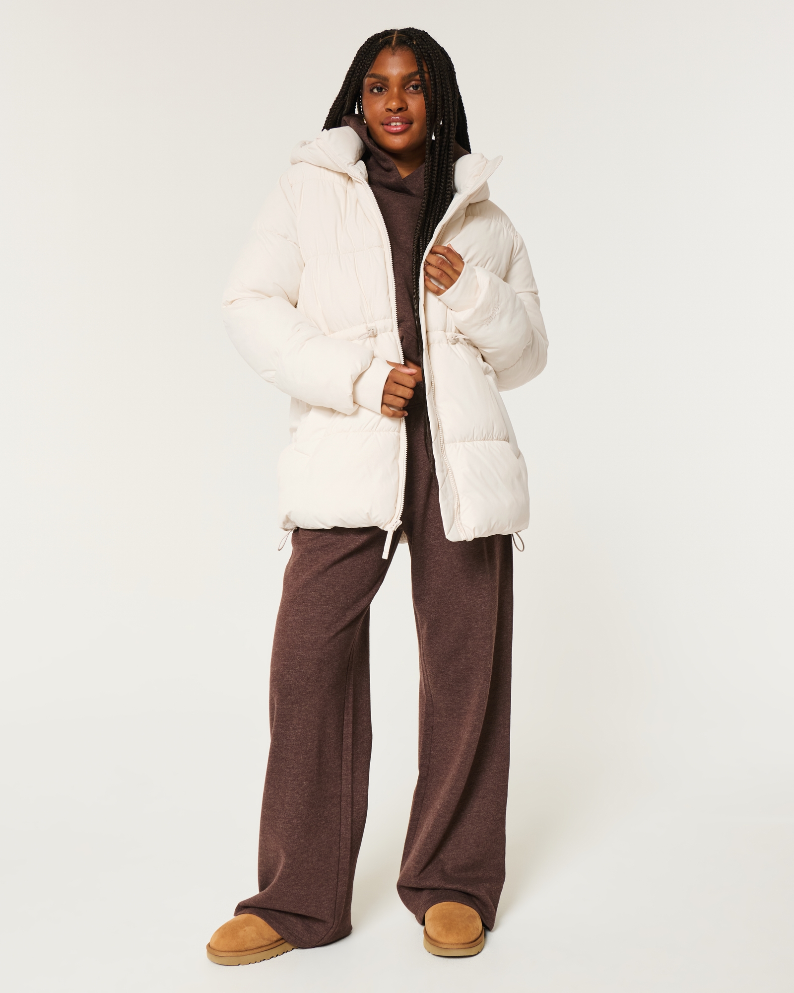 With Hood Puffer Coat Fleece Lined NWT Men's WARM Puffer Jacket