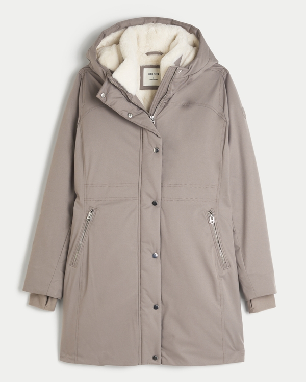 All-Weather Sherpa-Lined Parka, Taupe