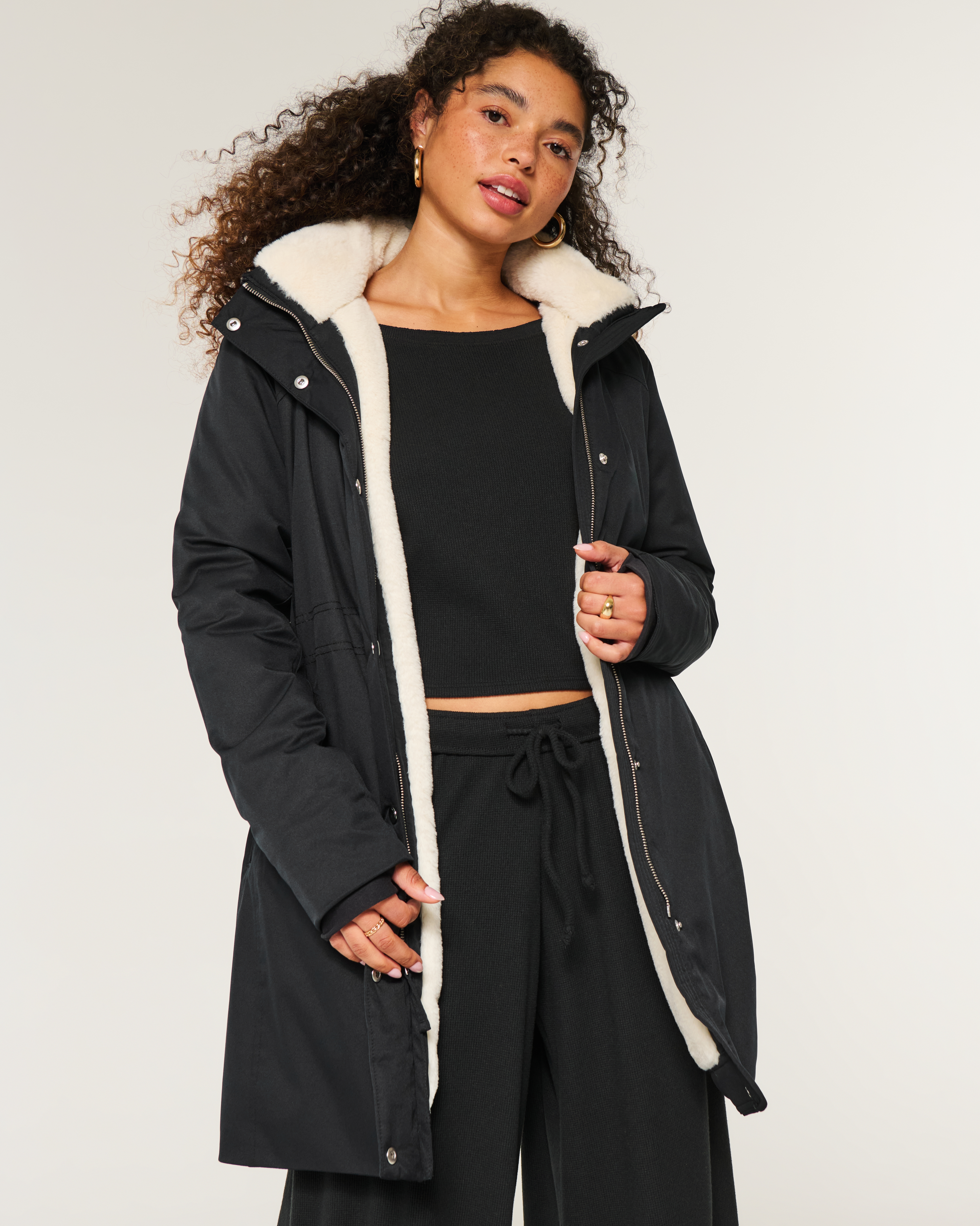 Hollister fur parka hotsell