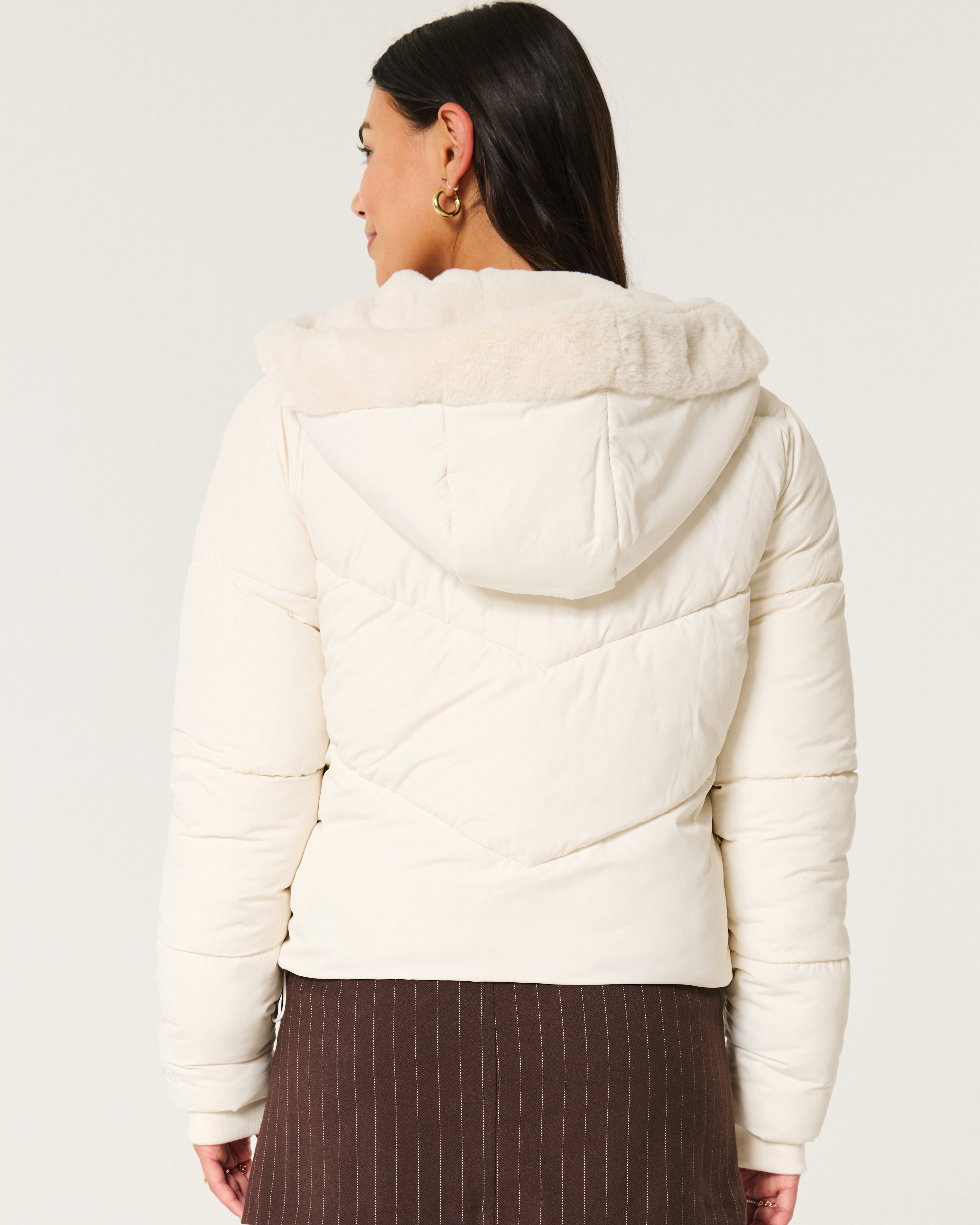 Hollister womens puffer jacket on sale