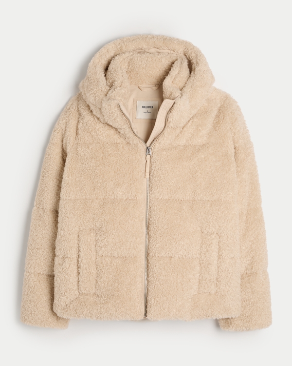 Sherpa All-Weather Puffer Jacket, Cream view 1