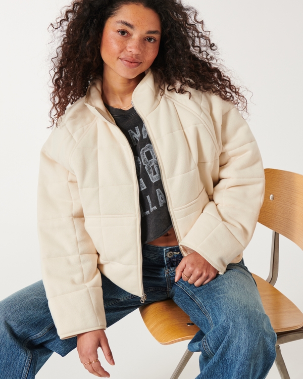 HOLLISTER California Women's Jacket Size XS Hooded White s2323