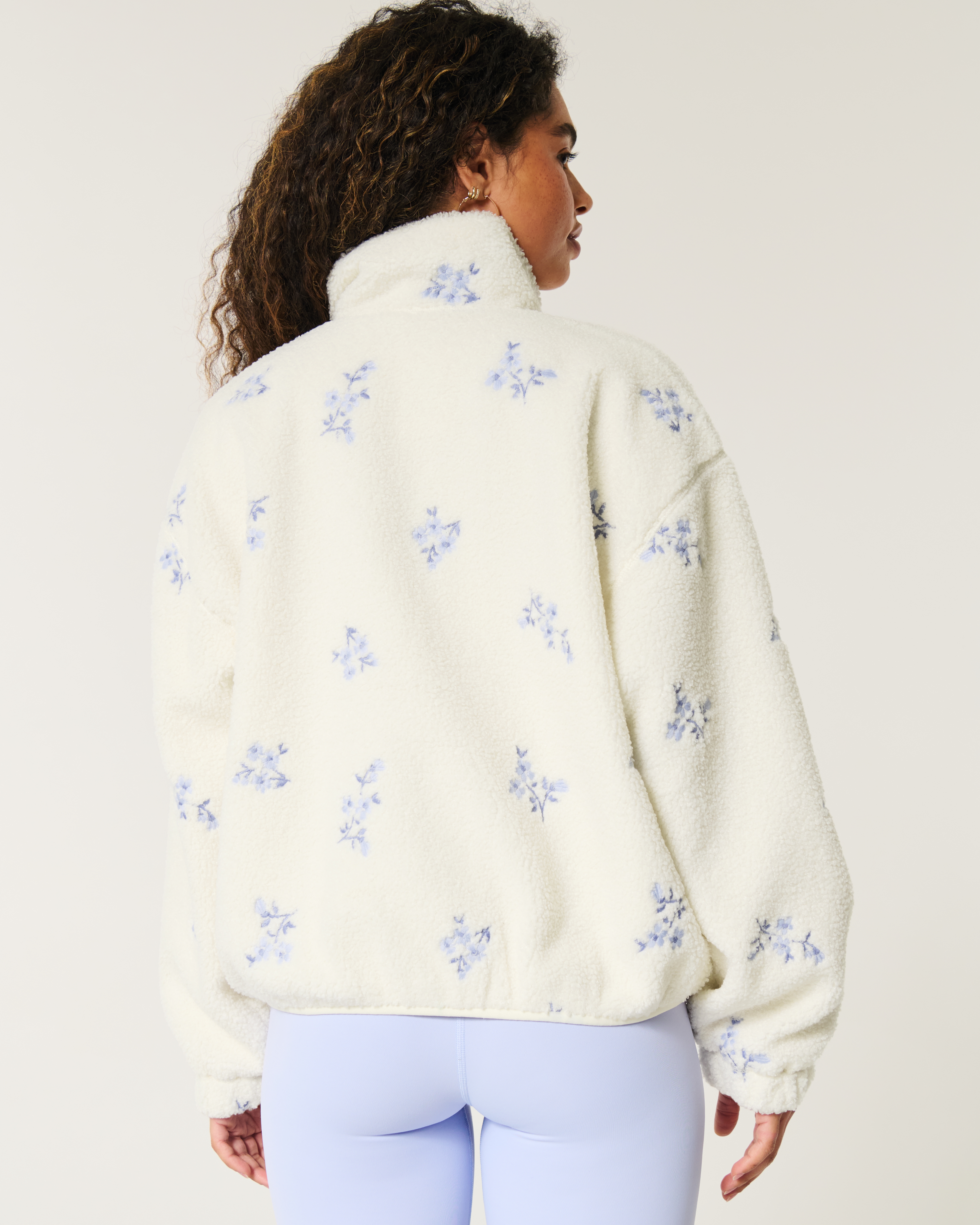 Embroidered Sherpa Fleece Jacket