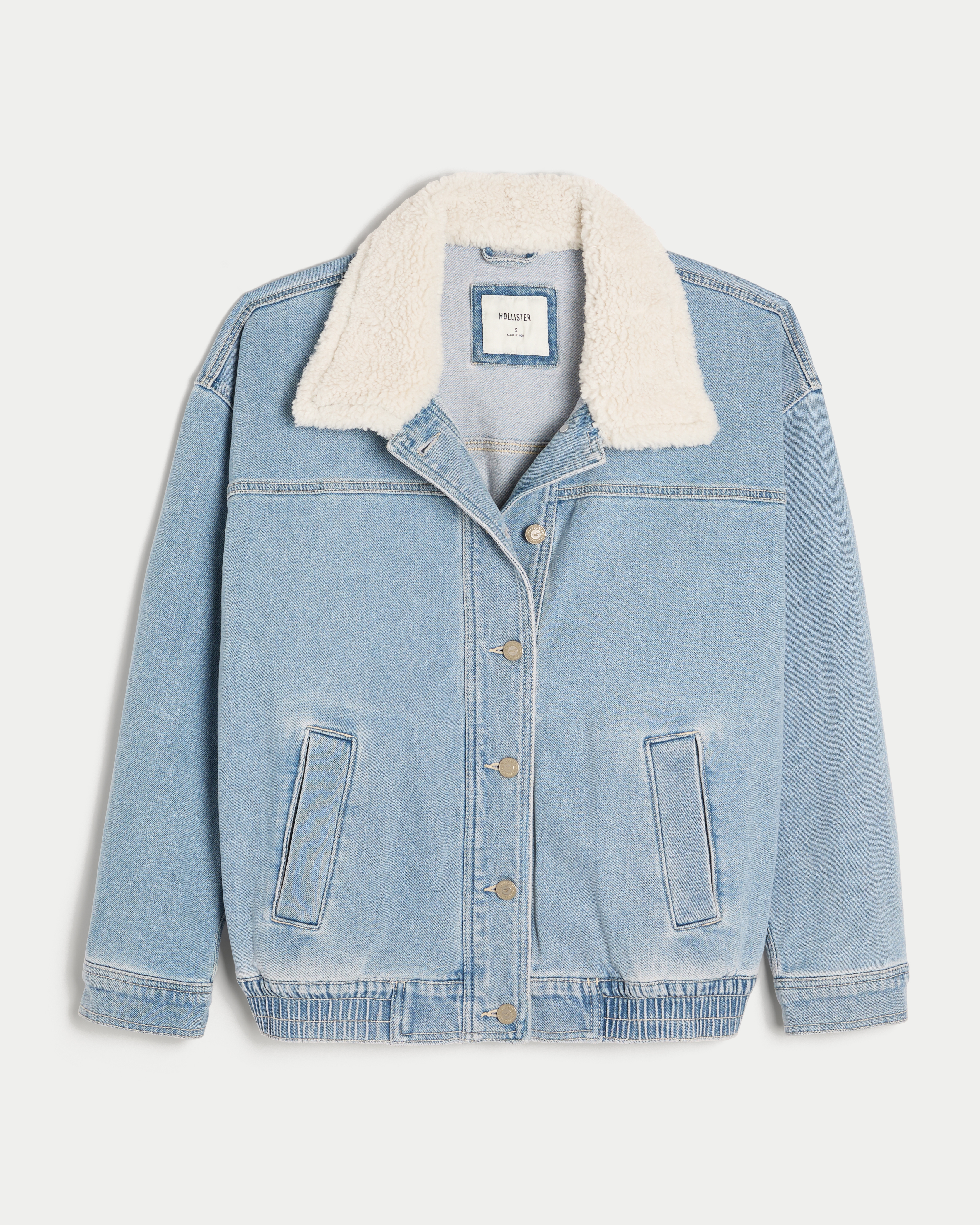 Veste en denim à délavage clair