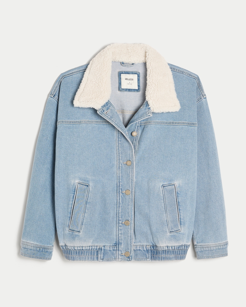 Women s Light Wash Denim Jacket Women s Jackets Coats HollisterCo