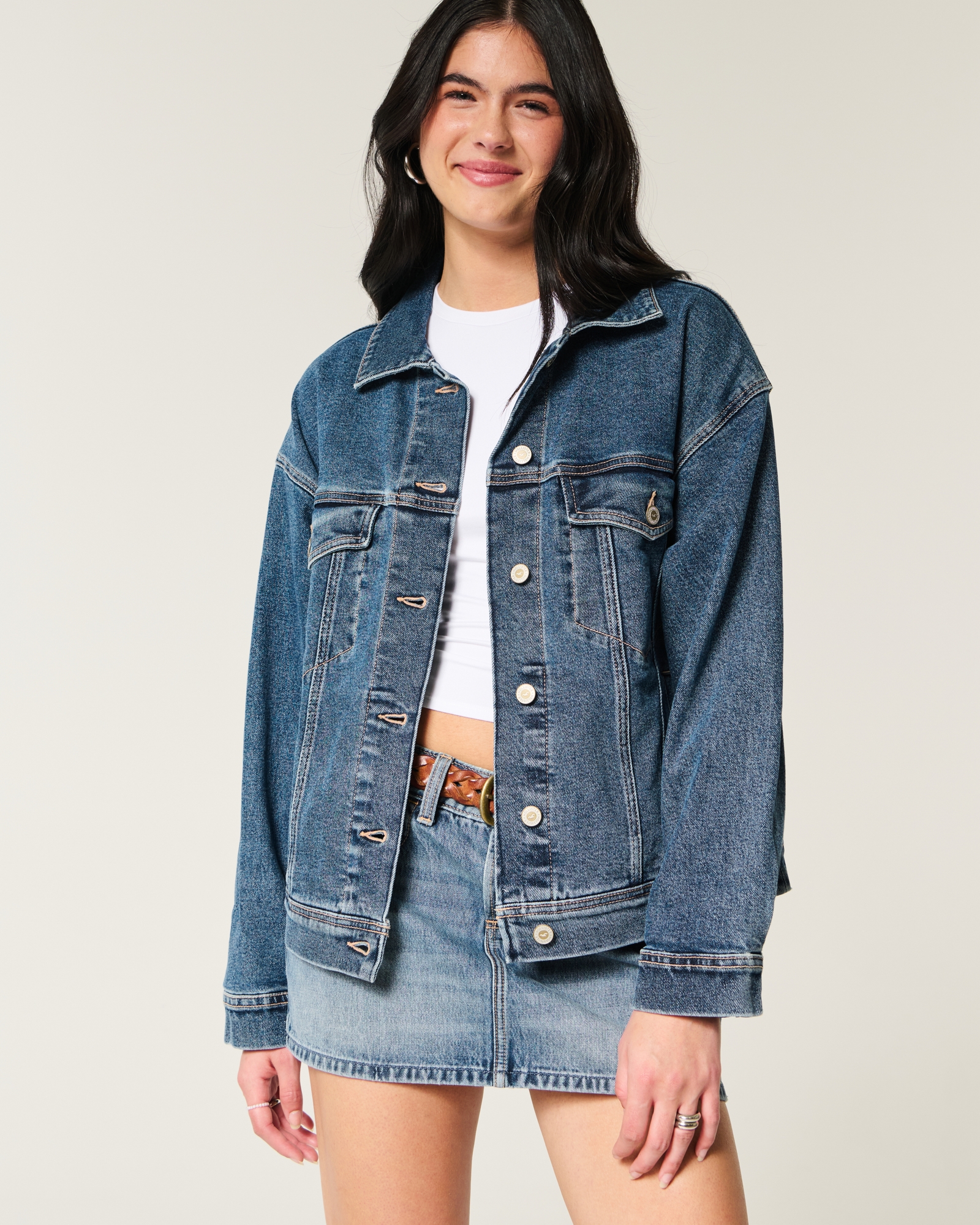 Blue Jean Jacket Hollister Women's Denim Jacket Women's Jackets Coats