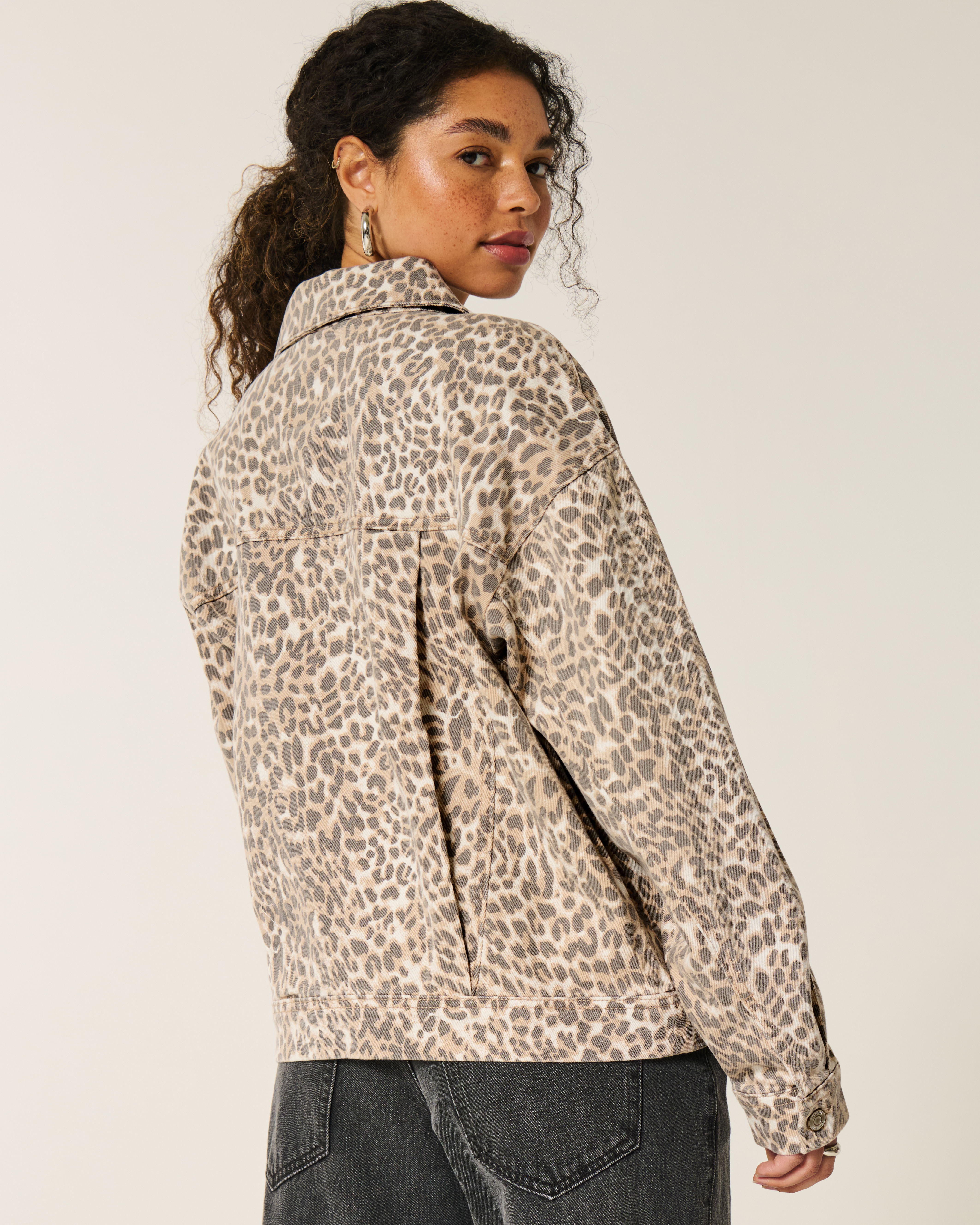 Leopard Print Denim Jacket