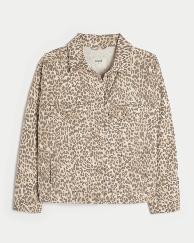 Leopard Print Denim Jacket