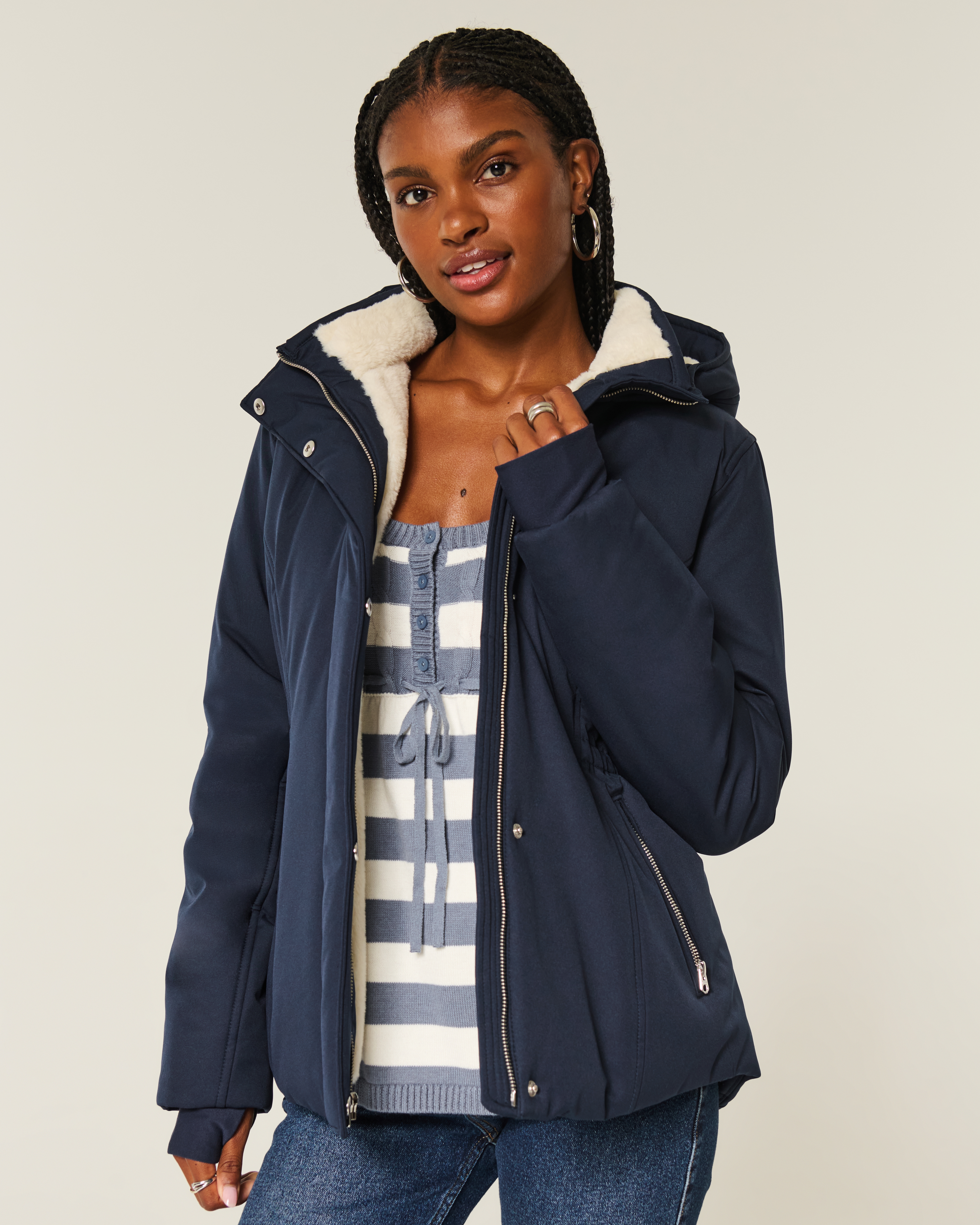 Parka Hollister Jackets With Fur Hollister Faux Fur-Lined All
