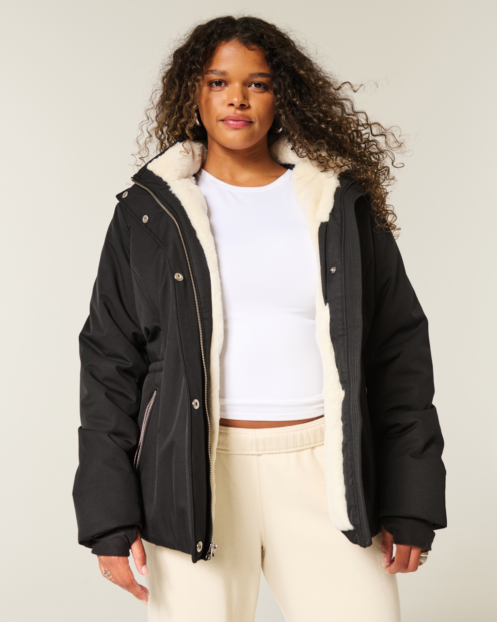 Faux Fur-Lined All-Weather Jacket