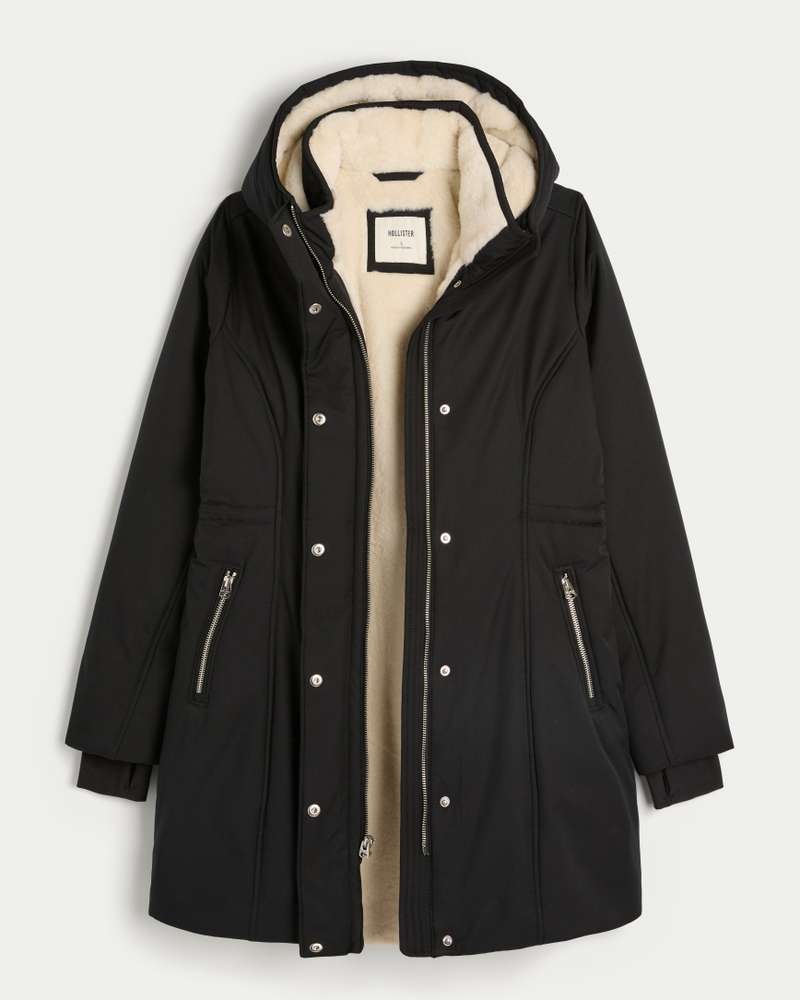 Women's Faux Fur-Lined Parka Women's Jackets Coats