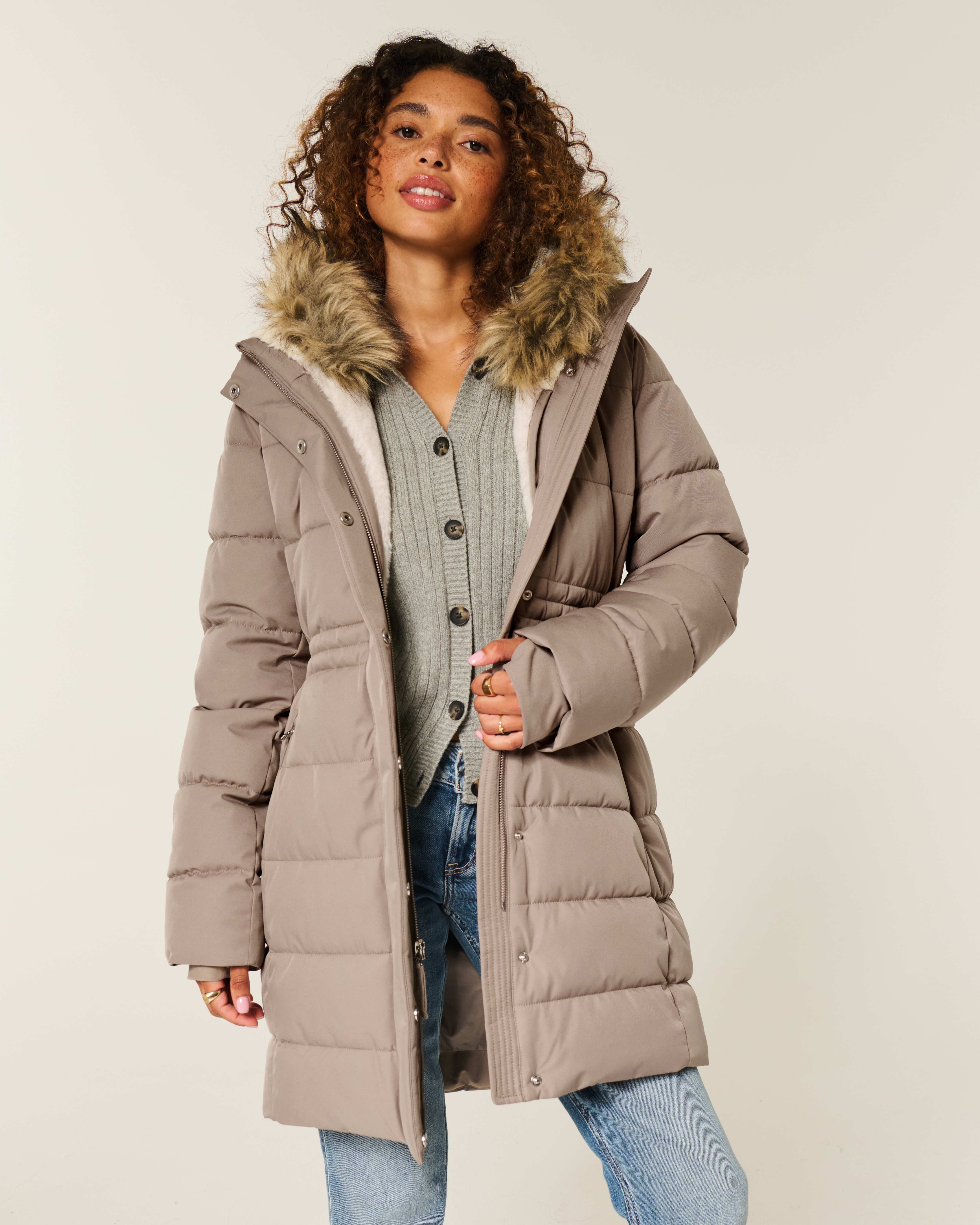 Hollister Faux Fur-lined Puffer Parka