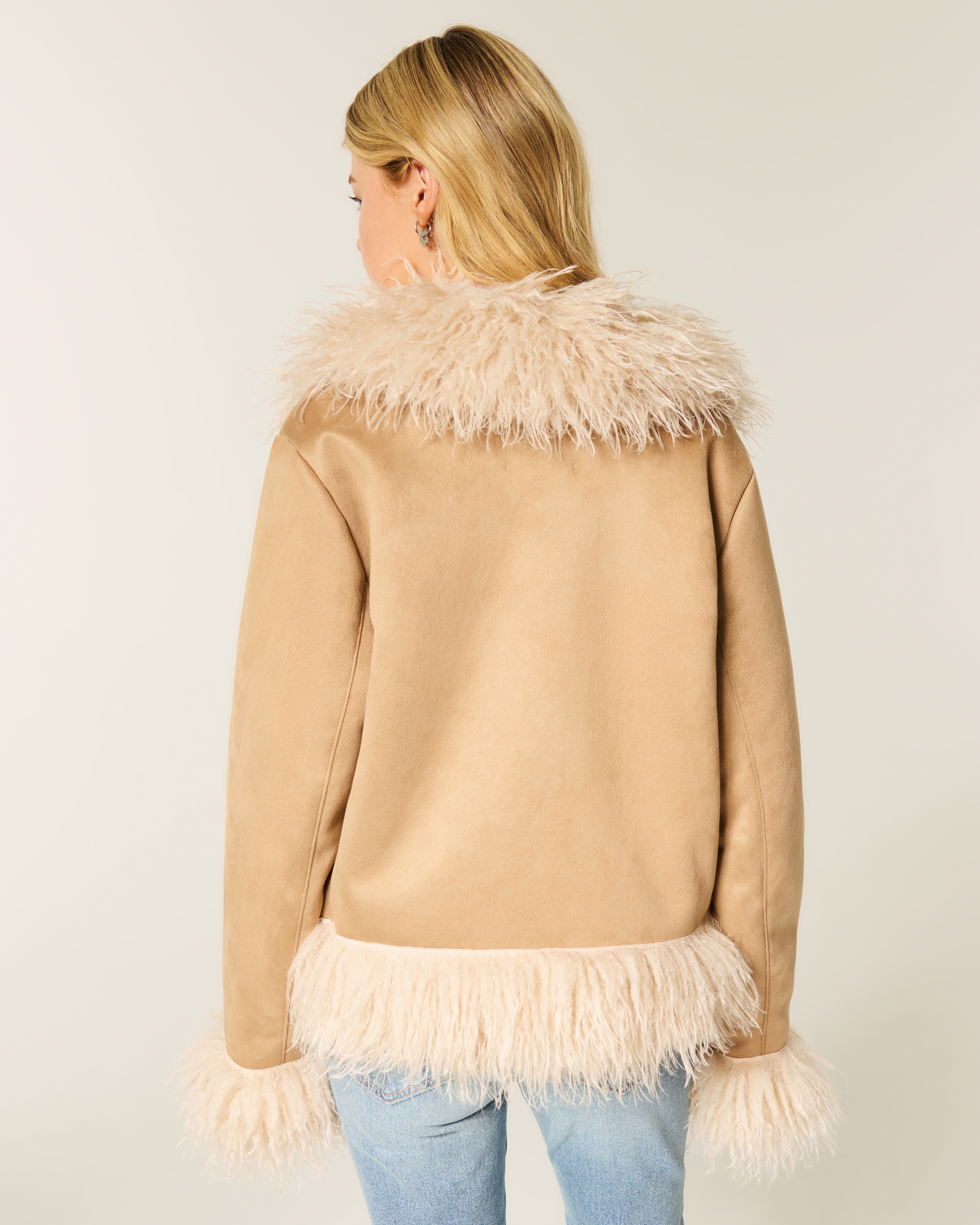 Faux Fur-Lined Shearling Jacket