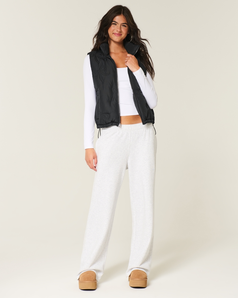 Bow Pattern Puffer Vest