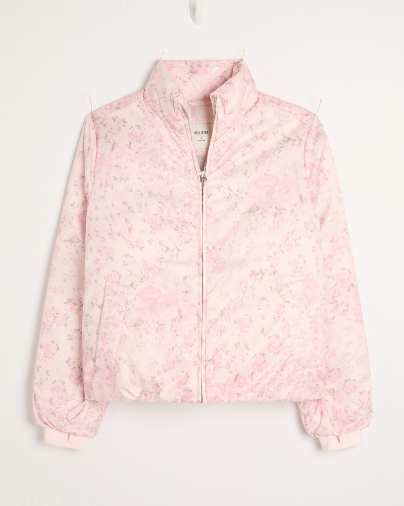 Zip-Up Pattern Puffer Jacket