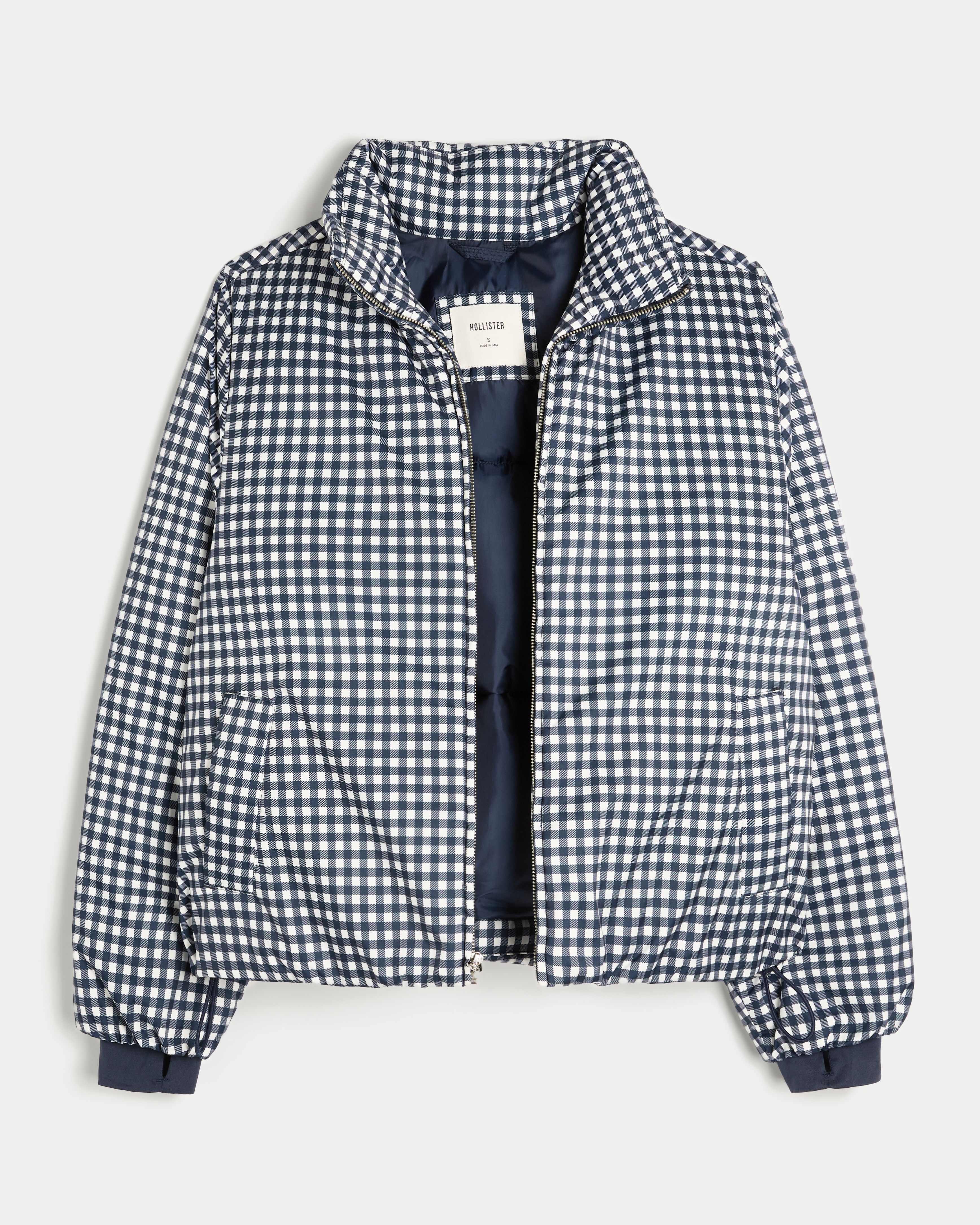 Zip-Up Pattern Puffer Jacket