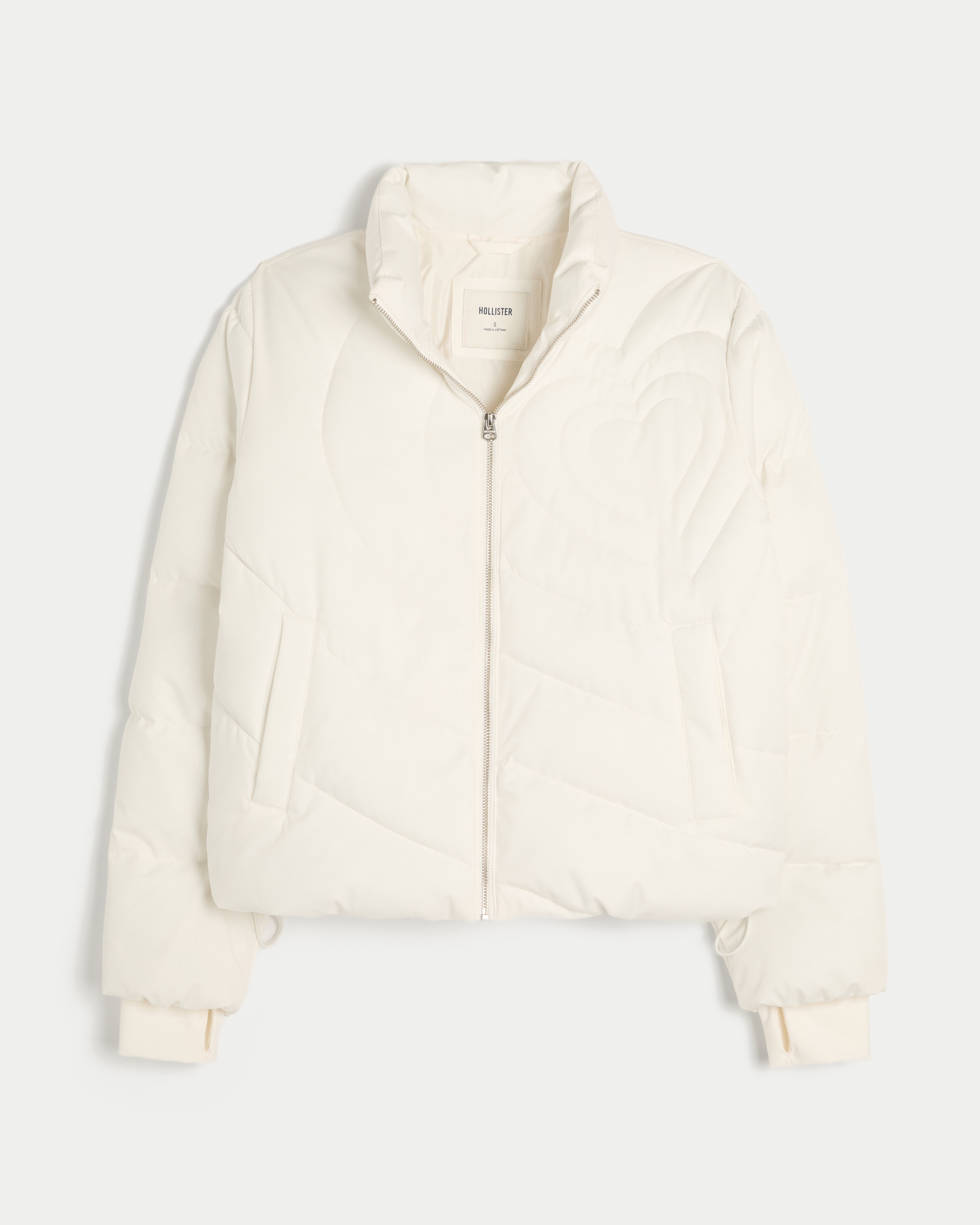 Zip Up Pattern Puffer Jacket