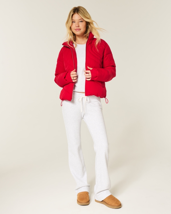 Chaqueta acolchada con con estampado y cremallera