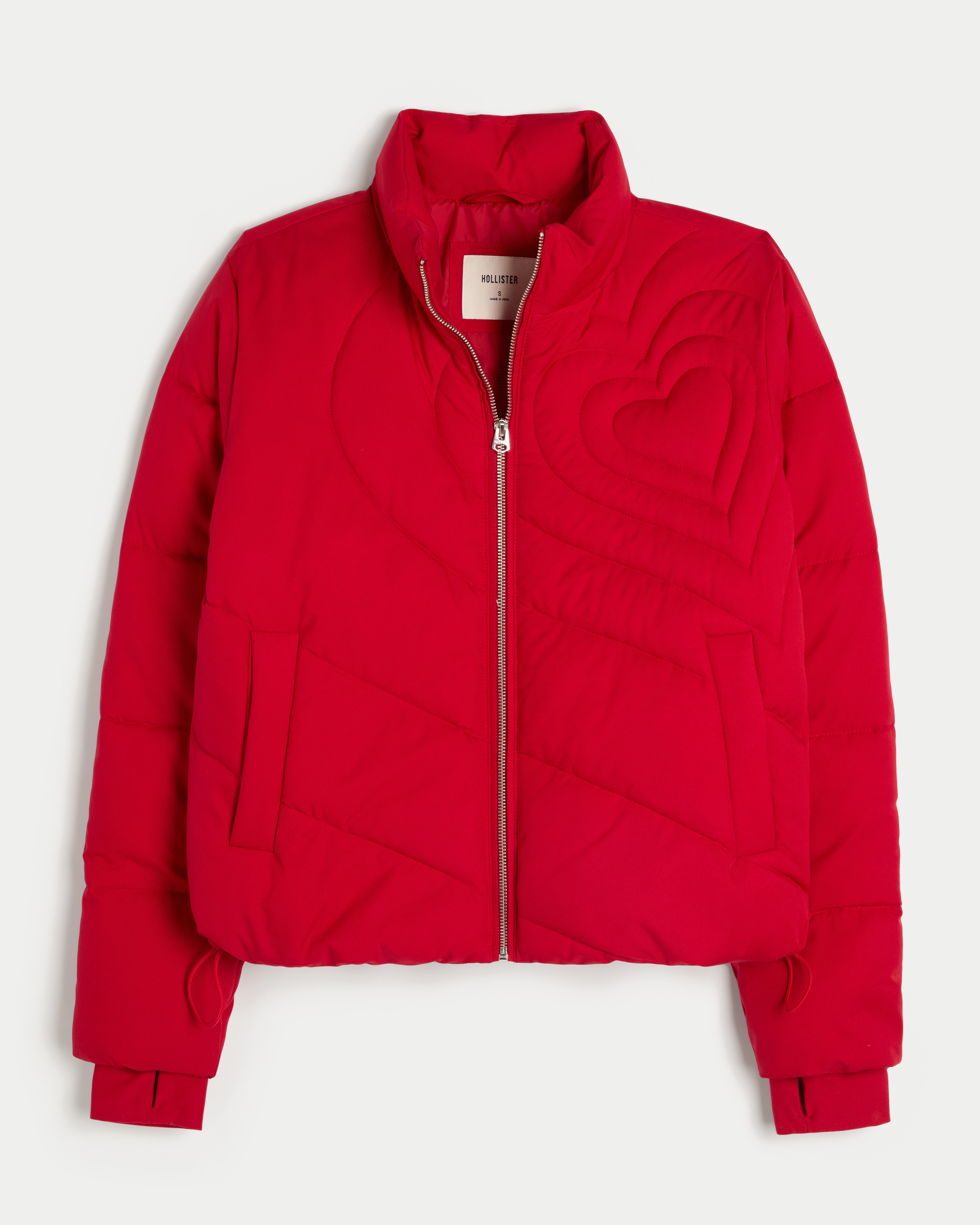 Zip-Up Pattern Puffer Jacket