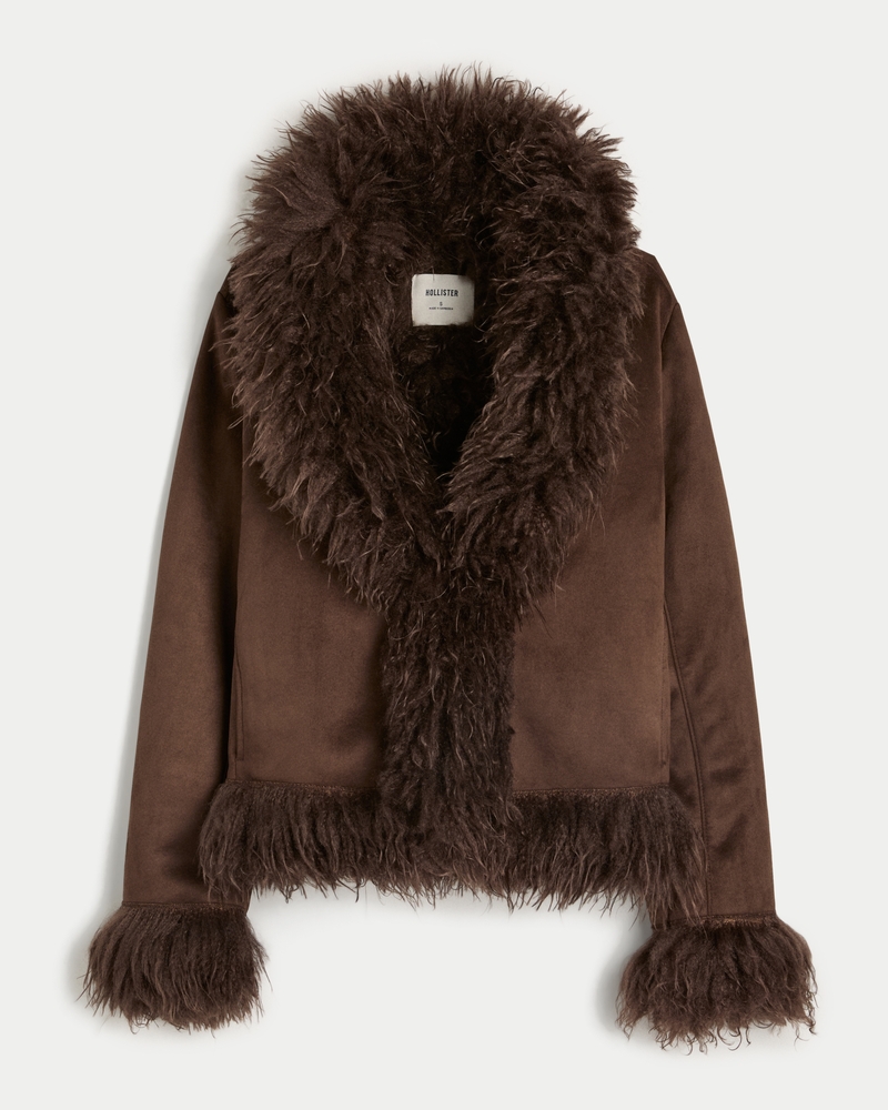 Faux Fur-Lined Faux Shearling Jacket