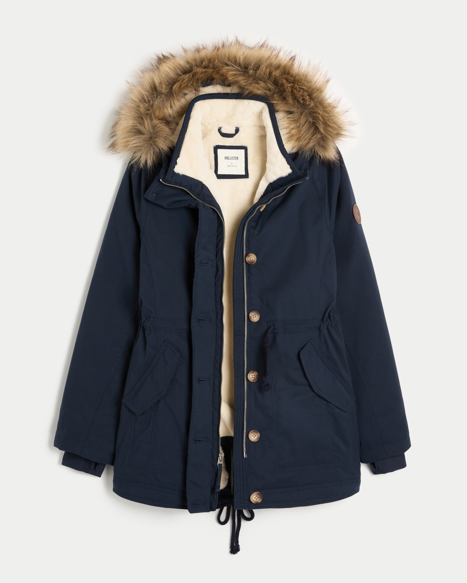 Hollister Parka Damen GrÃ¼n Hollister Winterjacke Parka Beige