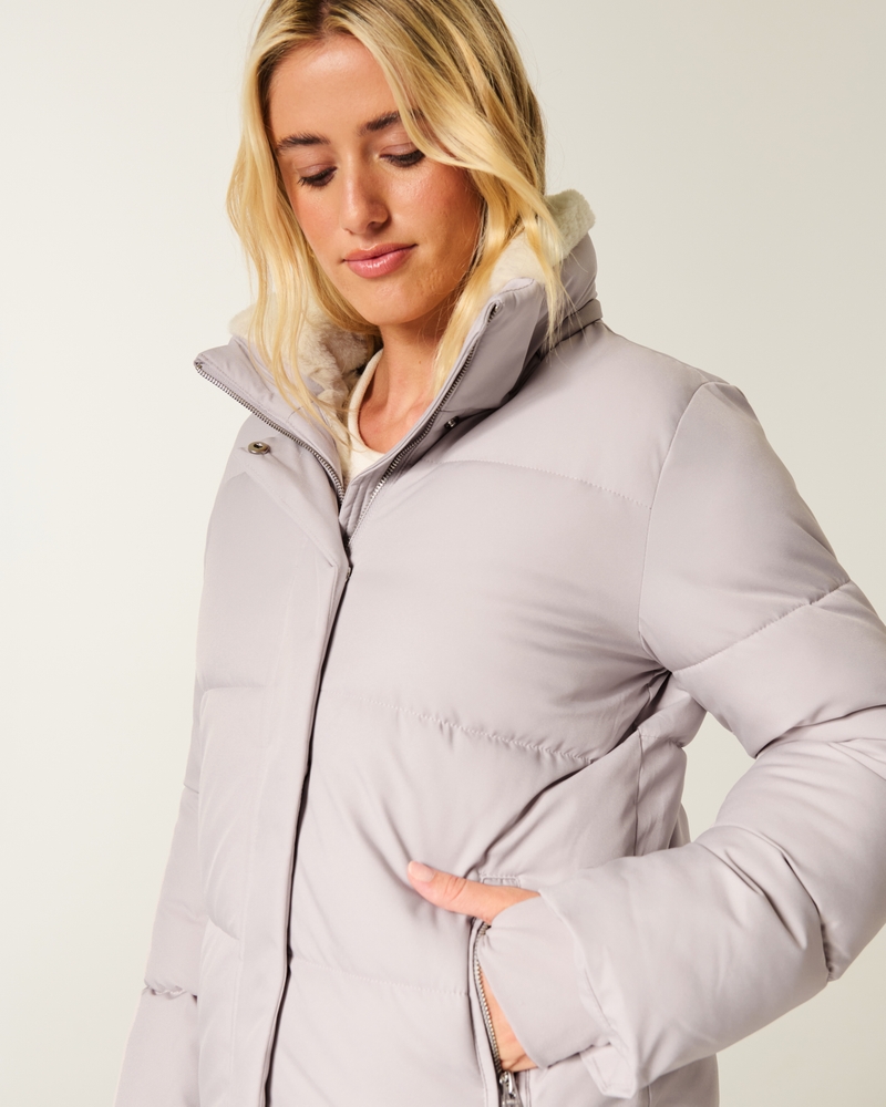 Faux Fur-Lined Puffer Jacket