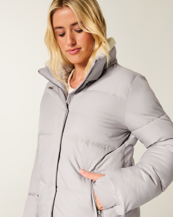 Faux Fur-Lined Puffer Jacket