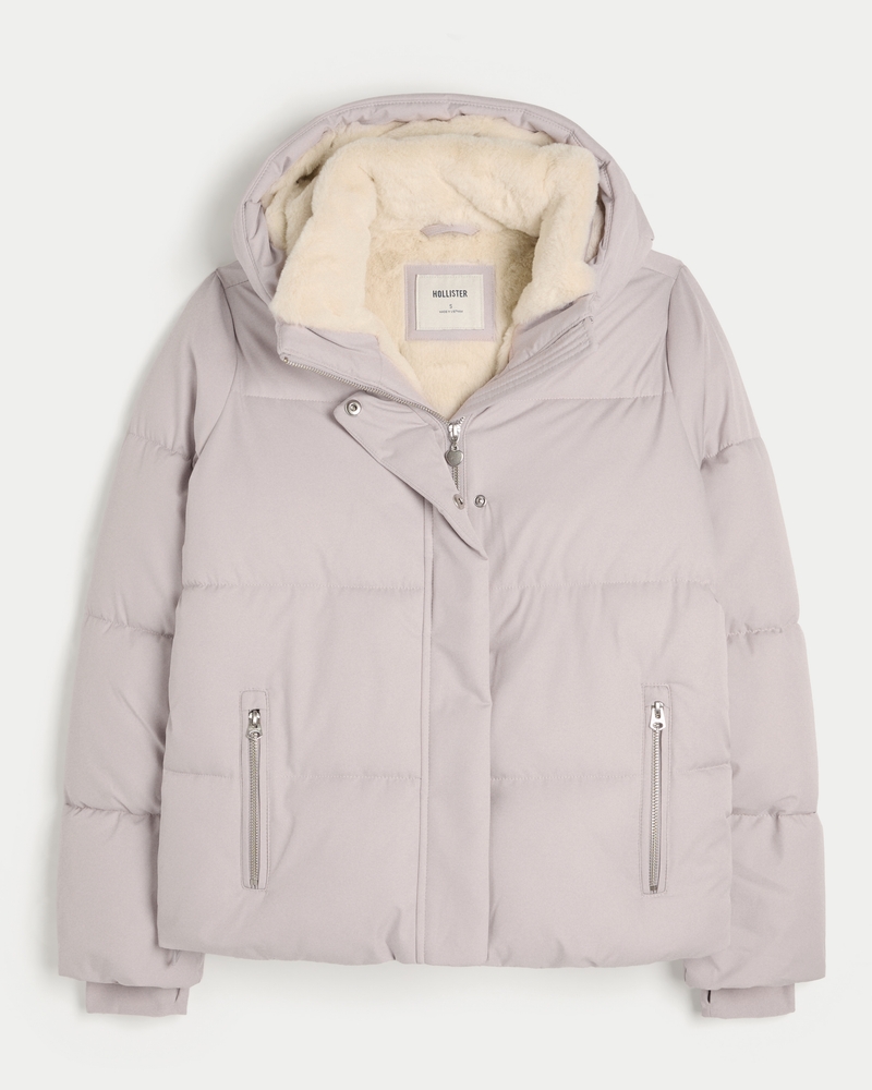 Faux Fur-Lined Puffer Jacket