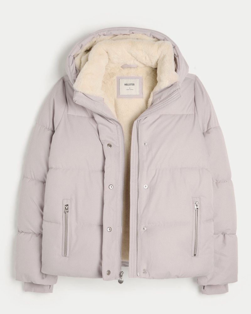 Faux Fur-Lined Puffer Jacket