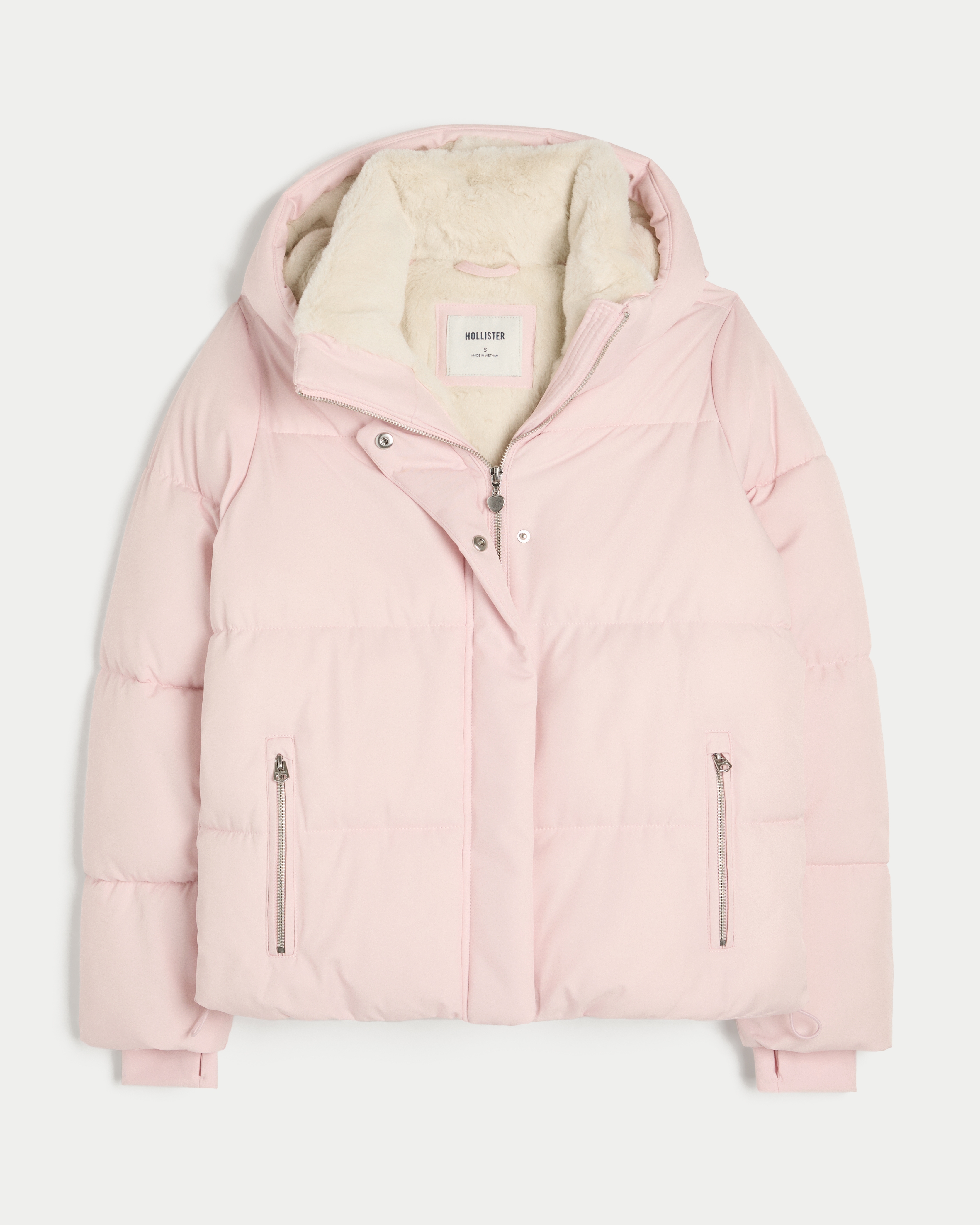 Hollister Faux Fur-lined All-weather Puffer Jacket